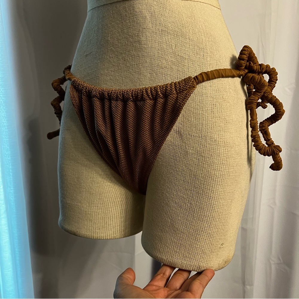 New Aerie WOMENS Side Tie Triangle Bikini Bottom Size L Stretch Adjustablecomfy